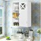 Free Standing White Wooden 2 Door Bathroom Cabinet Storage with 3 Shelves